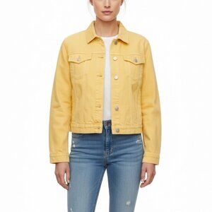 Gap Womens Yellow Denim Jacket Full Button FrontCotton Casual Sz XXL